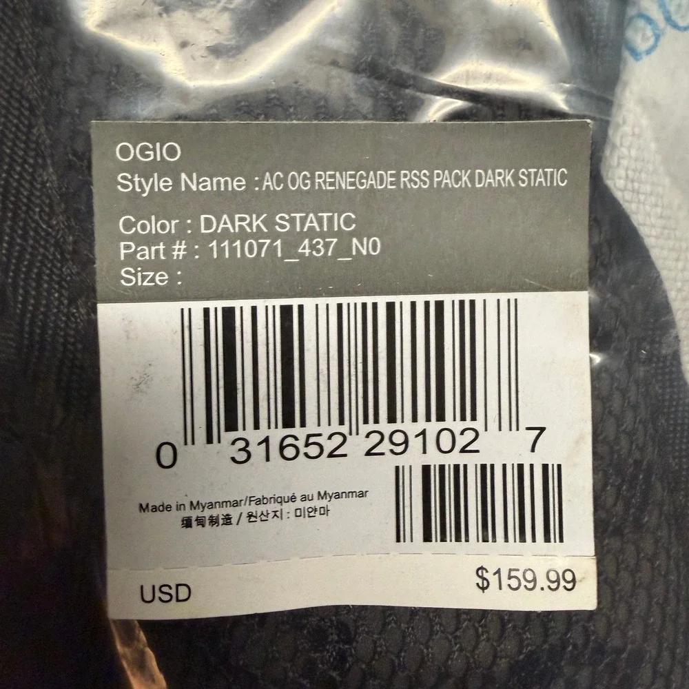 OGIO‎ Renegade RSS Dark Static Backpack Laptop Travel Work School Bag Men's NWT